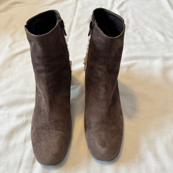 AGL 37 (US 7) Brown Suede Leather Floral Crochet Boots Booties ~ Boho Bohemian - Picture 3 of 10